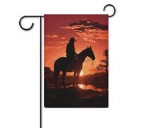 Bandiera Cowboy West 30,5 x 45,7 cm in poliestere a doppia faccia bandiere da giardino di benvenuto bandiere banner decorazione esterna per cortile portico prato