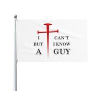 Bandiera cristiana "I Can't But I Know a Guy" da 3x5 piedi con croce, Gesù 2024, decorazione da giardino