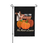 Bandiera cristiana "Innamorarsi di Gesù, non lascia mai", bandiera da giardino con Gesù Cristo, 12,5" x 18", bandiera bifacciale, striscione per esterni, per le vacanze, in fattoria, per patio e cor