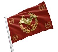Bandiera cristiana occidentale SPQR Impero Romano Bandiera della Democrazia Europea Storia dell'Antica Roma - Materiale colorato anti-sbiadimento - Adatto per la decorazione della casa romana, il