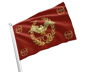 Bandiera cristiana occidentale SPQR Impero Romano Bandiera della Democrazia Europea Storia dell'Antica Roma - Materiale colorato anti-sbiadimento - Adatto per la decorazione della casa romana, il