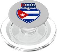 Bandiera cubana con cuore d'amore della Repubblica patriottica di Cuba PopSockets PopGrip per MagSafe