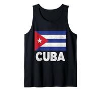 Bandiera cubana Cuba Cubano Cubana Vintage Distressed Compleanno Canotta
