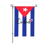 Bandiera cubana da giardino Cuba, piccole bandiere bifacciali per cortile, adatte per esterni o decorazioni da giardino, patio, 18x12 pollici