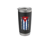 Bandiera cubana verticale invecchiata con simboli tribali antichi Bicchiere termico in acciaio inox doppia parete