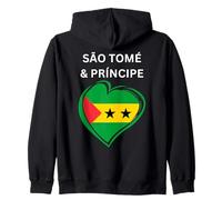 Bandiera Cuore Sao Tomé e Principe Felpa con Cappuccio