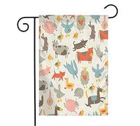 Bandiera Cute Deco Geese Cow Flourish Farm Ox In Preschooler Set Animals Decoration Wildlife Book Rinforzata Striscione All'Aperto, Per Feste Estive, Celebrazioni, 30x45cm