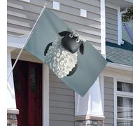 Bandiera da 0,9 x 1,5 m, a doppia faccia, decorazione per esterni, bandiera con pecore bianche e nere, 200D, pesanti bandiere da giardino, occhielli in ottone, intestazione in tela per esterni per