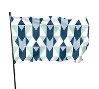 Bandiera da 0,9 x 1,5 m a righe a zigzag dai colori vivaci per sport all'aria aperta, bandiera da cortile in poliestere resistente allo sbiadimento, con 2 occhielli in ottone, per interni ed esterni