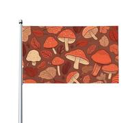 Bandiera da 0,9 x 1,5 m, decorazione per esterni, bandiera a fungo rosso chiaro, 200D, pesanti bandiere di benvenuto da cortile in poliestere, bandiere di grandi dimensioni per interni ed esterni