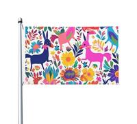 Bandiera da 0,9 x 1,5 m, decorazione per esterni, bandiera messicana Otomi Animali Bandiera 200D Pesante Benvenuto Yard Bandiere Poliestere Yard Grandi Bandiere per Interni ed Esterni Decorazione