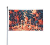 Bandiera da 0,9 x 1,5 m, decorazione per esterni, bandiera per giochi di scacchi, 200D, pesanti bandiere di benvenuto da cortile, in poliestere, bandiere di grandi dimensioni, per interni ed esterni