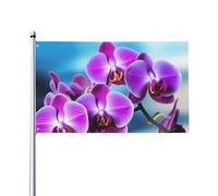 Bandiera da 0,9 x 1,5 m, decorazione per esterni, bella bandiera orchidea, 200D, pesanti bandiere di benvenuto da cortile in poliestere bandiere da cortile grandi bandiere per interni ed esterni