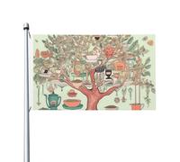 Bandiera da 0,9 x 1,5 m, decorazione per esterni, raffigura un piccolo albero bandiera 200D pesanti bandiere di benvenuto da cortile in poliestere bandiere da cortile grandi bandiere per interni ed