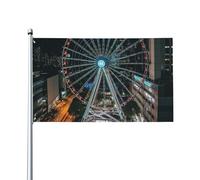 Bandiera da 0,9 x 1,5 m, decorazione per esterni, ruota panoramica in città, bandiera 200D, pesanti bandiere di benvenuto da cortile in poliestere, bandiere da cortile, grandi bandiere per interni ed