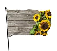Bandiera da 0,9 x 1,5 m, girasole in fiore a bordo, colori vivaci, per sport all'aria aperta, resistente allo sbiadimento, bandiera da cortile in poliestere con 2 occhielli in ottone, per interni ed
