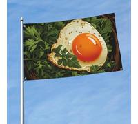 Bandiera da 1,5 m con foglie di prezzemolo e uova, divertenti bandiere da giardino per tutte le stagioni per tutte le stagioni per decorazione camera da letto feste all'aperto