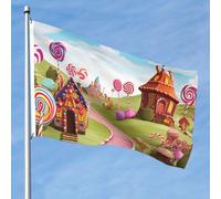 Bandiera da 1,5 x 2,3 m su entrambi i lati vibranti bandiere da giardino caramelle bella terra banner benvenuto stagionale cortile banner con occhielli in ottone decorazione sfondo foto per cortile