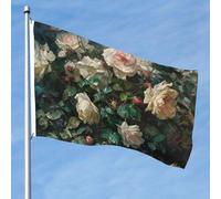 Bandiera da 1,5 x 2,3 m su entrambi i lati vibranti bandiere da giardino con stampa di rose banner di benvenuto stagionale banner con occhielli in ottone decorazione sfondo fotografico per cortile