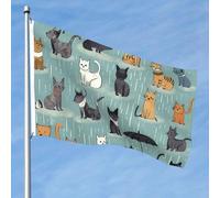 Bandiera da 1,5 x 2,3 m su entrambi i lati vibranti bandiere da giardino piovono gatti e cani banner di benvenuto stagionale banner da cortile con occhielli in ottone decorazione sfondo fotografico