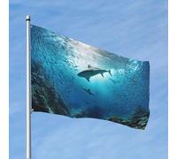 Bandiera da 1,8 m x 1,8 m con animali dell'oceano, divertenti bandiere da giardino per tutte le stagioni per tutte le stagioni bandiera per dormitorio decorazione per feste all'aperto