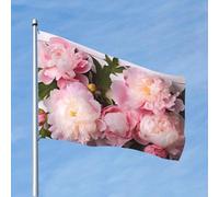 Bandiera da 1,8 m x 1,8 m con belle peonie divertenti bandiere da giardino per tutte le stagioni bandiera per dormitorio decorazione per feste all'aperto