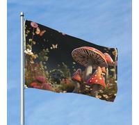 Bandiera da 1,8 m x 1,8 m, stile fiaba, funghi, bandiere divertenti per vacanze da giardino, per tutte le stagioni, bandiera per decorazione camera da letto e feste all'aperto