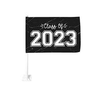 Bandiera da 12x18 pollici per auto classe 2023, per regalo per anziani 2023, bandiera per auto con clip per finestra bifacciale, bandiera con clip per finestra anti-scolorimento, bandiere per finestre