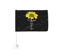 Bandiera da 12x18 pollici per auto con motivo a croce con girasole e Gesù, per auto cristiana, con clip per finestra bifacciale, anti-scolorimento, con clip per finestra, impermeabile, per finestre di