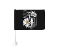 Bandiera da 12x18 pollici per auto Gesù croce fede cristiana bandiera americana margherita fede bandiera per auto doppia faccia clip per finestra anti-scolorimento clip per finestra bandiera impermeab