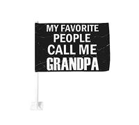 Bandiera da 12x18 pollici per auto La mia gente preferita mi chiama nonno Bandiera per auto Bandiera per finestra a doppia faccia Clip per finestra anti-scolorimento Bandiera per finestra impermeabile