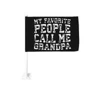 Bandiera da 12x18 pollici per auto "La mia gente preferita mi chiama nonno retrò" - divertente bandiera per auto con clip per finestra a doppia faccia, anti-scolorimento, con clip per finestra, imperm