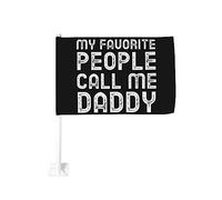 Bandiera da 12x18 pollici per auto "La mia gente preferita mi chiama papà", bandiera divertente vintage per auto, doppia faccia, con clip per finestra, anti-scolorimento, con clip per finestra, imperm