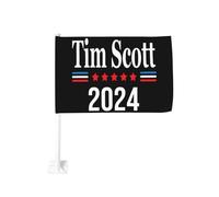 Bandiera da 12x18 pollici per auto Tim Scotts per il presidente 2024 Regali per le elezioni Bandiera per auto Bandiera bifacciale per finestra Clip per finestra anti-scolorimento Bandiera impermeabile
