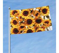 Bandiera da 150 cm x 90 cm, bandiera da esterno su entrambi i lati, resistente, con 2 occhielli, decorazione per cortile, girasoli, bandiere di benvenuto in poliestere per vacanze cortile tutte le