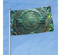 Bandiera da 150 cm x 90 cm, bandiera per esterni su entrambi i lati, resistente, con 2 occhielli, decorazione per cortile, calendario Maya, bandiera della fine del mondo, bandiere di benvenuto in