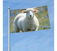 Bandiera da 150 cm x 90 cm, doppia faccia, per esterni, resistente, con 2 occhielli, decorazione per cortile, bandiera di pecora, in poliestere, bandiere di benvenuto per vacanze cortile tutte le