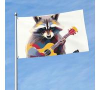 Bandiera da 150 cm x 90 cm, doppia faccia, per esterni, resistente, con 2 occhielli, decorazione per cortile, divertente bandiera procione in poliestere, bandiere di benvenuto per vacanze cortile