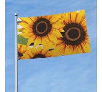 Bandiera da 150 cm x 90 cm, doppia faccia, per esterni, resistente, con 2 occhielli, decorazione per cortile, elegante bandiera con girasoli in poliestere, bandiere di benvenuto per vacanze cortile