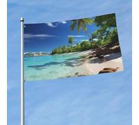 Bandiera da 150 cm x 90 cm, per esterni e interni, con occhiello, per primavera, estate, paradiso tropicale, bandiere per esterni, giardino, cortile, cartello decorativo stagionale benvenuto