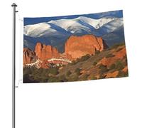 Bandiera da 2 x 0,9 m bandiera da giardino esterna Pikes Peak Colorado Bandiera di benvenuto Banner di benvenuto con occhielli in ottone Bandiere verticali per casa grande bandiera da cortile in iuta