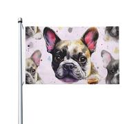 Bandiera da 3 x 1,5 m a doppia faccia esterna bandiera verticale casa bandiera francese piccolo bulldog bandiera di benvenuto bandiera per vacanze bandiere decorative bandiera da cortile per portico