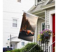 Bandiera da 3 x 1,5 m bandiere da giardino a doppia faccia resistente allo sbiadimento per esterni bandiera di benvenuto da cortile auto sportiva su strada banner di auguri personalizzato per feste