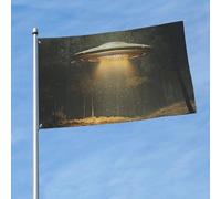 Bandiera da 3 x 1,5 m bandiere esterne a doppia faccia grande striscione per vacanze con 2 occhielli in ottone UFO atterraggio bandiera da cortile per tutte le stagioni bandiere da giardino di