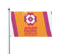 Bandiera da 3 x 5 piedi, decorazione da parete per feste, per il mese del patrimonio asiatico-americano e delle isole del Pacifico