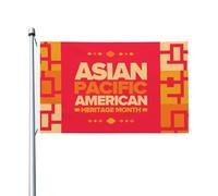 Bandiera da 3 x 5 piedi, decorazione da parete per feste, per il mese del patrimonio asiatico-americano e delle isole del Pacifico