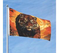 Bandiera da 60 cm x 90 cm, per interni ed esterni, con occhiello, primavera, estate, le tigri prepotenti, bandiere per esterni, giardino, cortile, cartello decorativo, benvenuto stagionale, bandiera