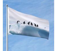 Bandiera da 60 cm x 90 cm, per interni ed esterni, con passacavo, con pinguini primaverili ed estivi, bandiere per esterni, giardino, cortile, cartello decorativo, benvenuto stagionale, bandiera