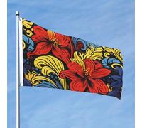 Bandiera da 90 cm x 60 cm, bandiera per esterni su entrambi i lati, resistente, con 2 occhielli, decorazione per cortile, bandiere rosse e gialle, in poliestere, bandiere di benvenuto per vacanze