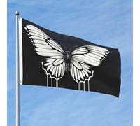 Bandiera da 90 cm x 60 cm, bandiera per esterni su entrambi i lati, resistente, con 2 occhielli, decorazione per cortile, bandiera a farfalla in poliestere per vacanze e cortile tutte le stagioni